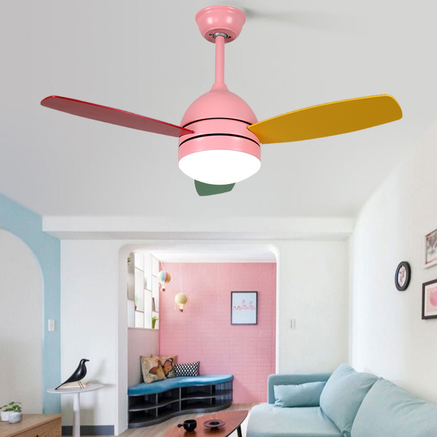 Modern Variable Frequency 6-gear Wind Speed Ultra Silent Kids Ceiling Fan-Lighom