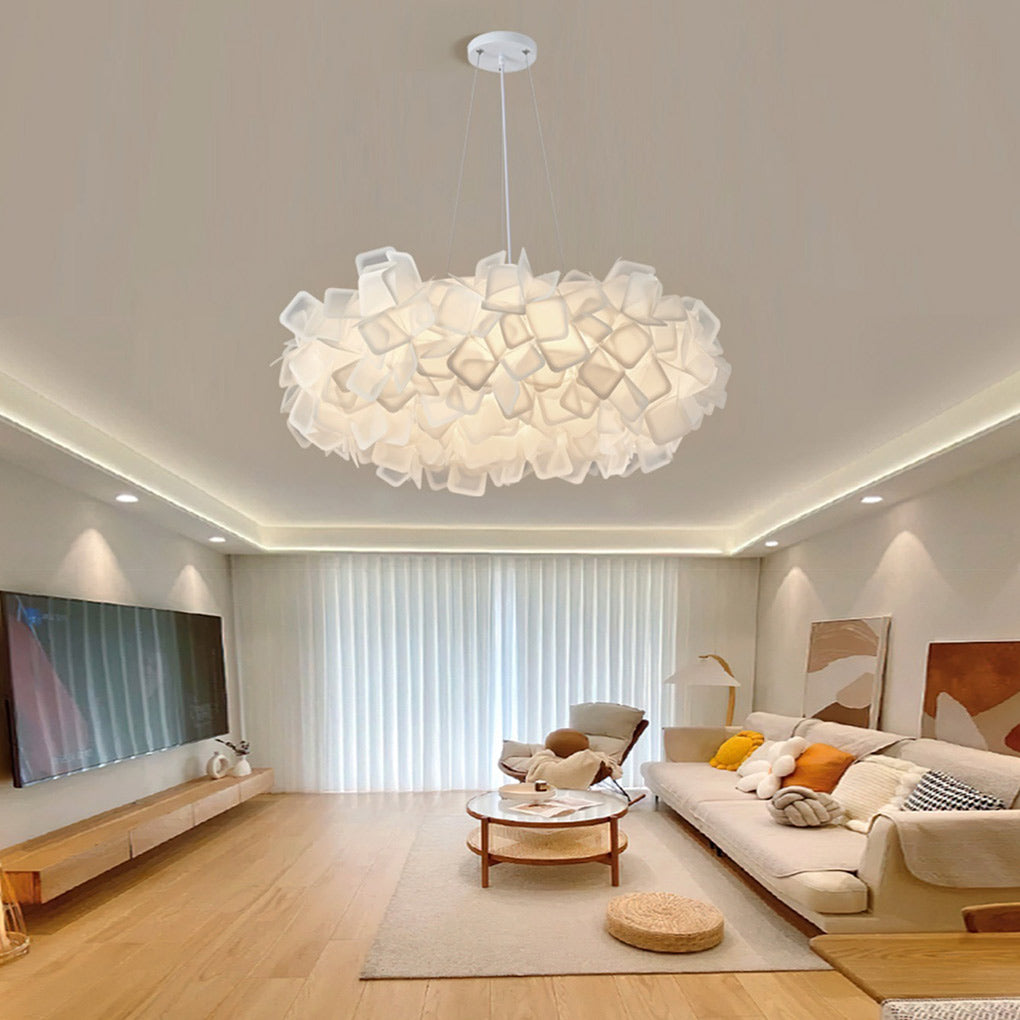 Flower Petal Dimmable LED White Nordic Chandelier