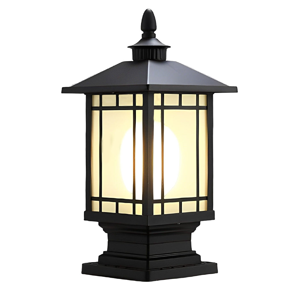 Retro Creative Waterproof Modern Outdoor Fence Post Lights Pillar Lamp-Lighom