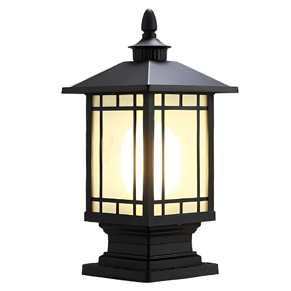 Retro Creative Waterproof Modern Outdoor Fence Post Lights Pillar Lamp-Lighom