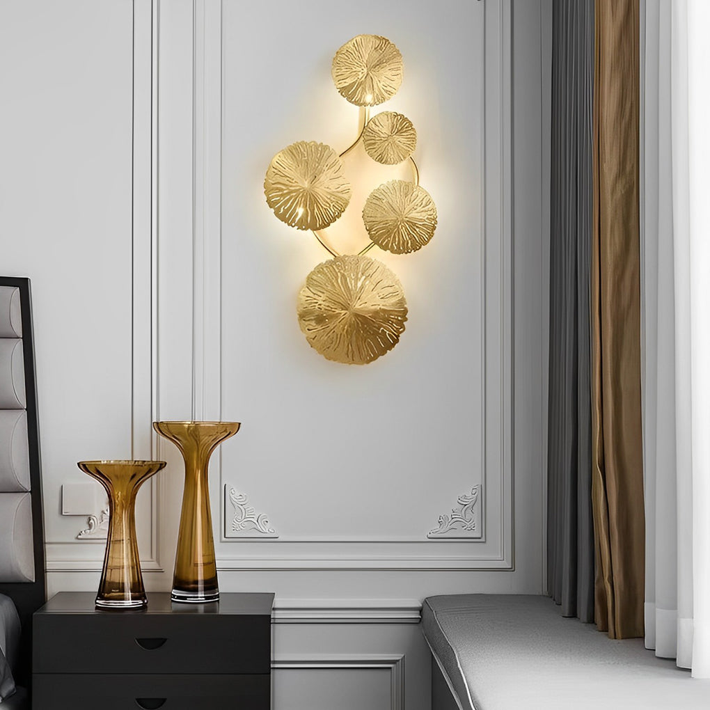 Stainless Steel Lotus Leaves Hollow Modern Decorative Wall Sconces Lighting-Lighom