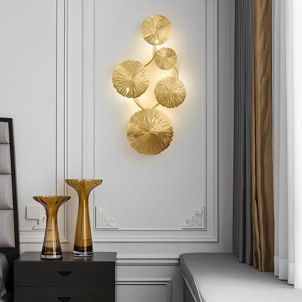Stainless Steel Lotus Leaves Hollow Modern Decorative Wall Sconces Lighting-Lighom