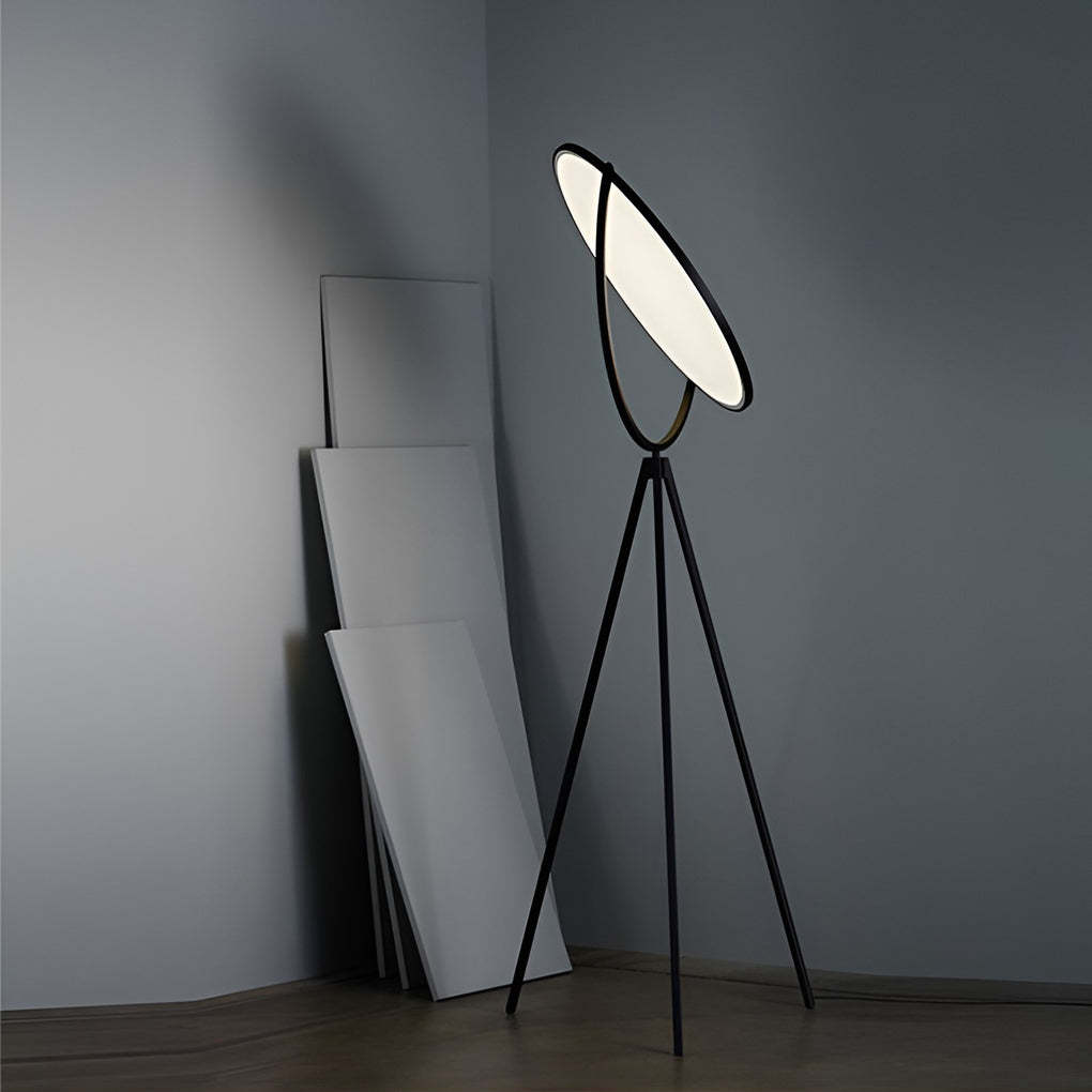 Black Metal Rotating LED Tripod Floor Lamp