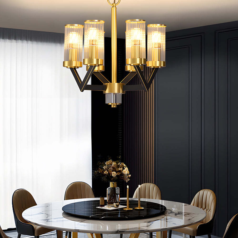 Wood glass molecular chandeliers - modern — 16-Light