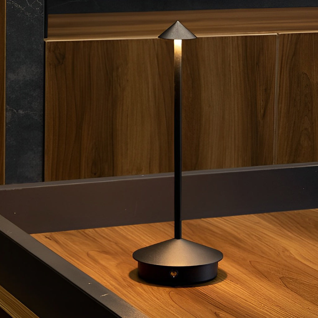 Lighom triangle mushroom cute black table lamps — Brushed Gold
