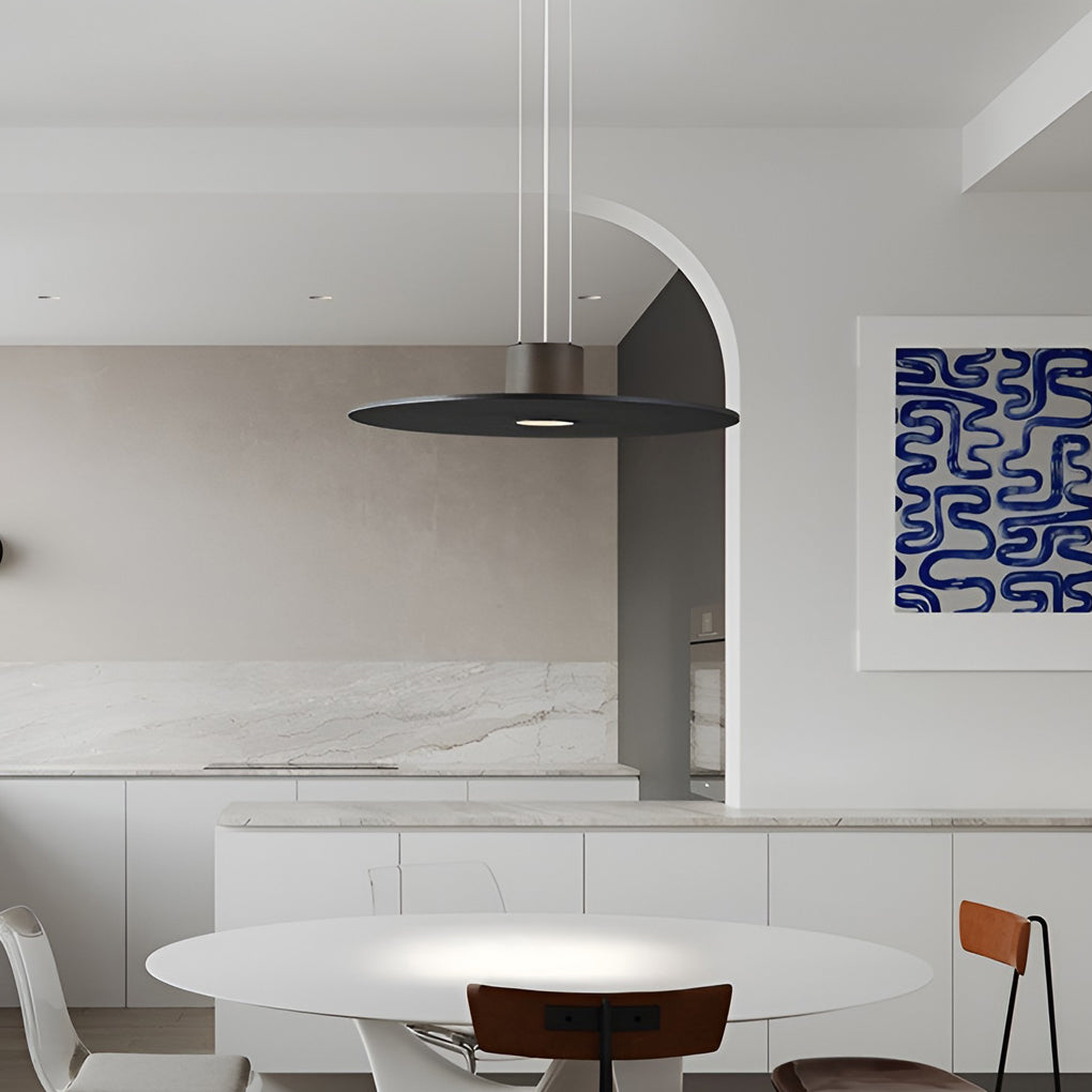 Round Plate LED Modern Island Pendant