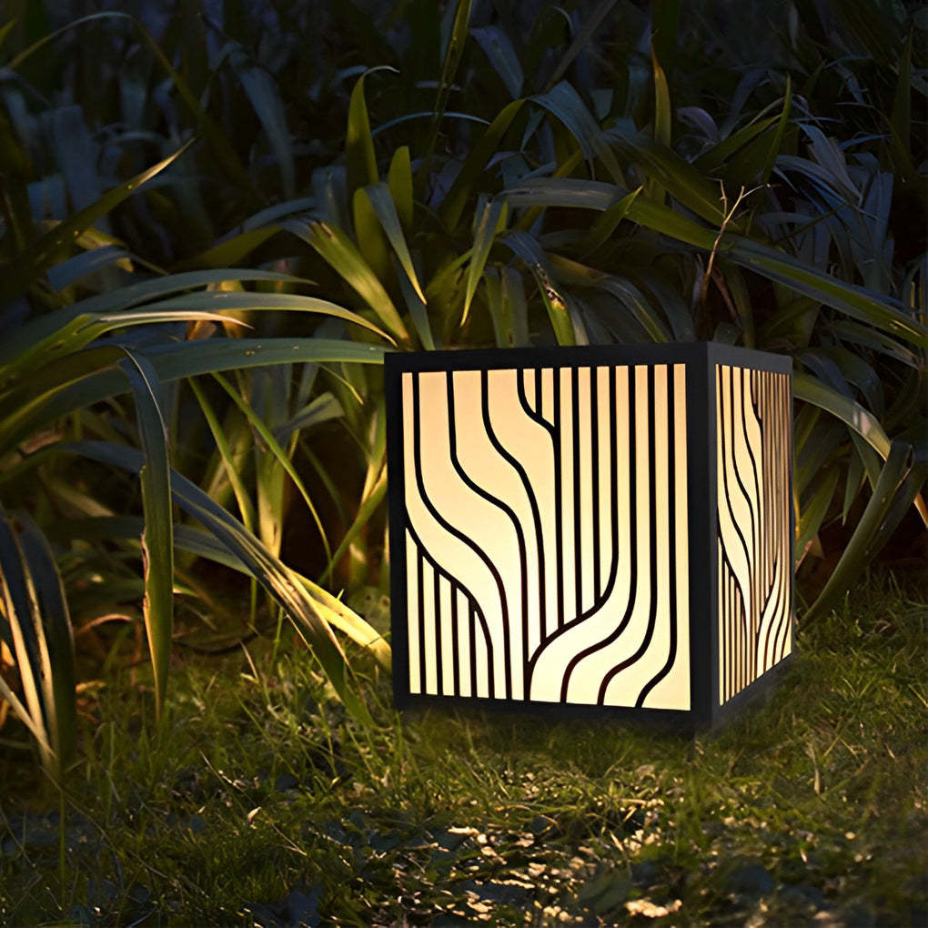 Square Creative LED Waterproof Modern Outdoor Fence Post Lights Pillar Light-Lighom