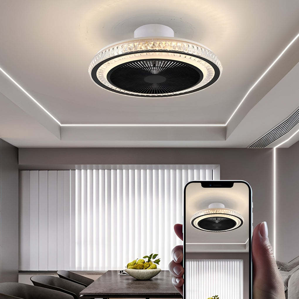 Nordic Minimalist Stepless Dimming Bladeless Ceiling Fan
