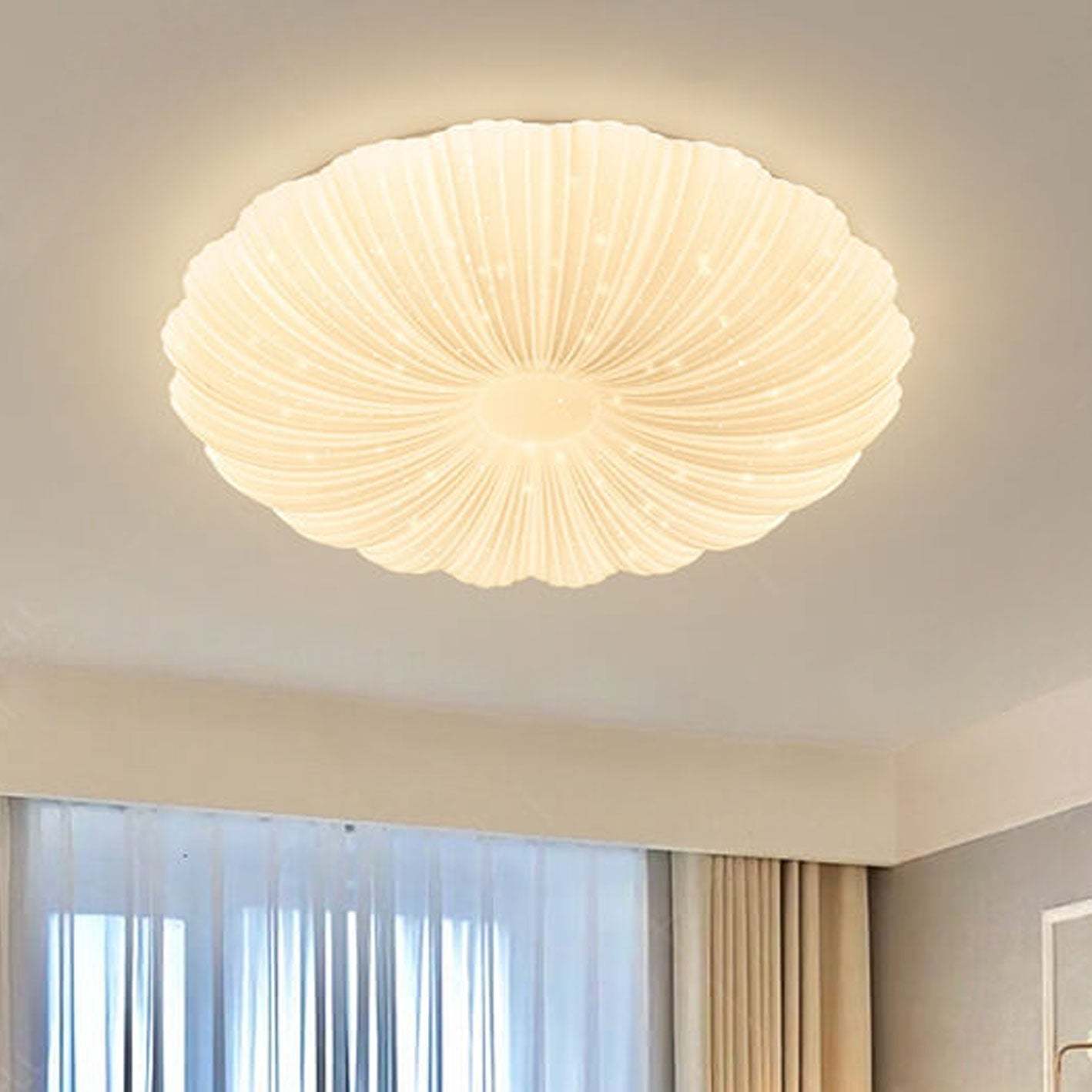 Minimalist Shell Acrylic Round LED Flush Mount Light