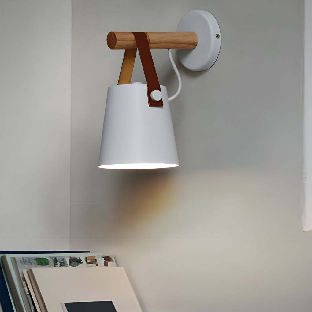 Classic Wood Metal Nordic Plug in Wall Sconce Lighting Wall Lamp-Lighom