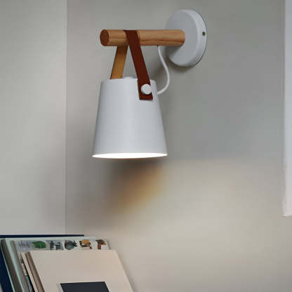 Classic Wood Metal Nordic Plug in Wall Sconce Lighting Wall Lamp-Lighom
