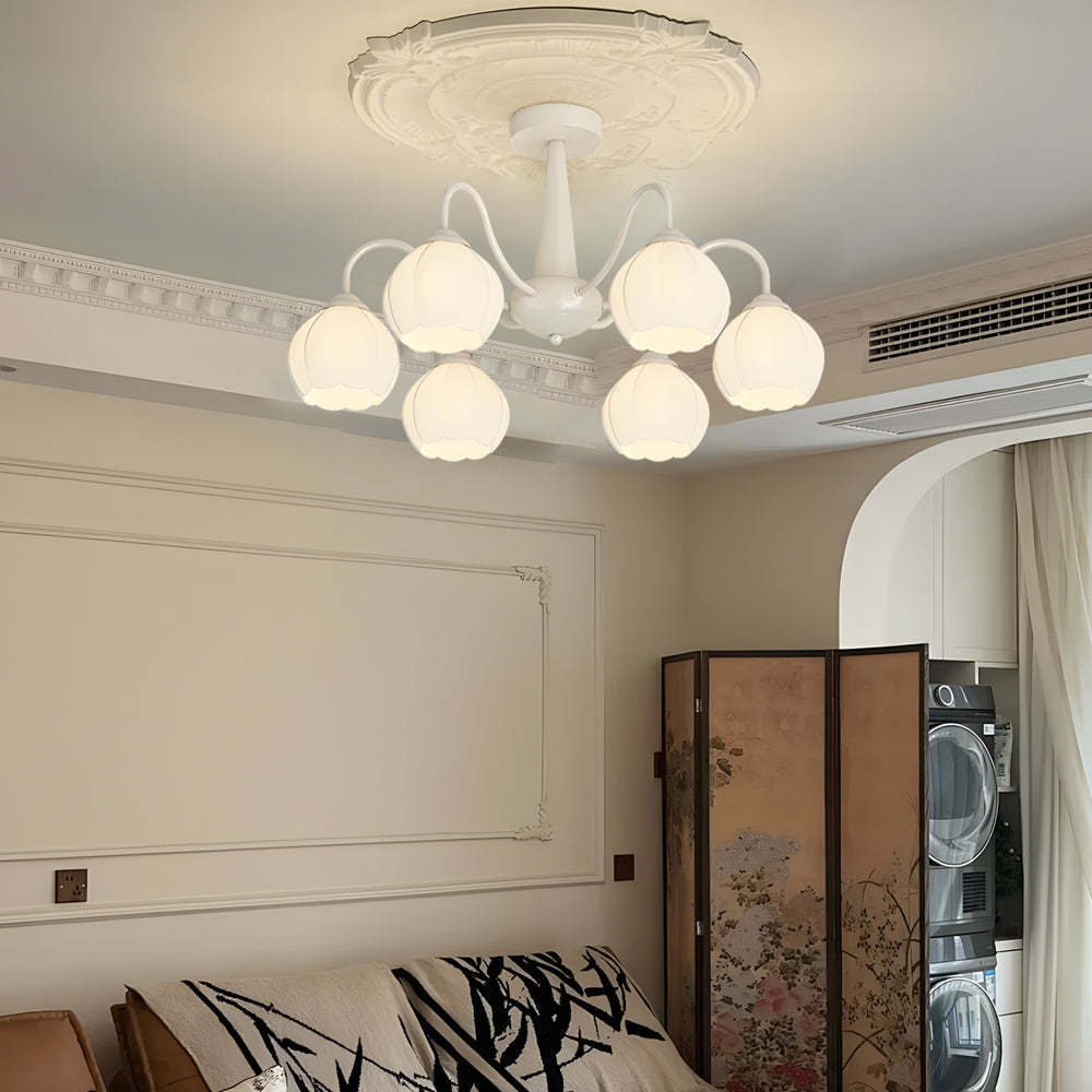 Round Flower Bell Orchid Dimmable Modern Chandelier