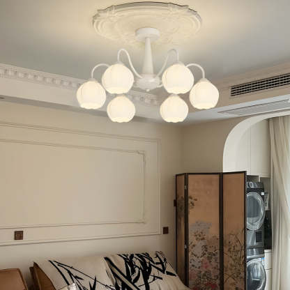 Round Flower Bell Orchid Dimmable Modern Chandelier