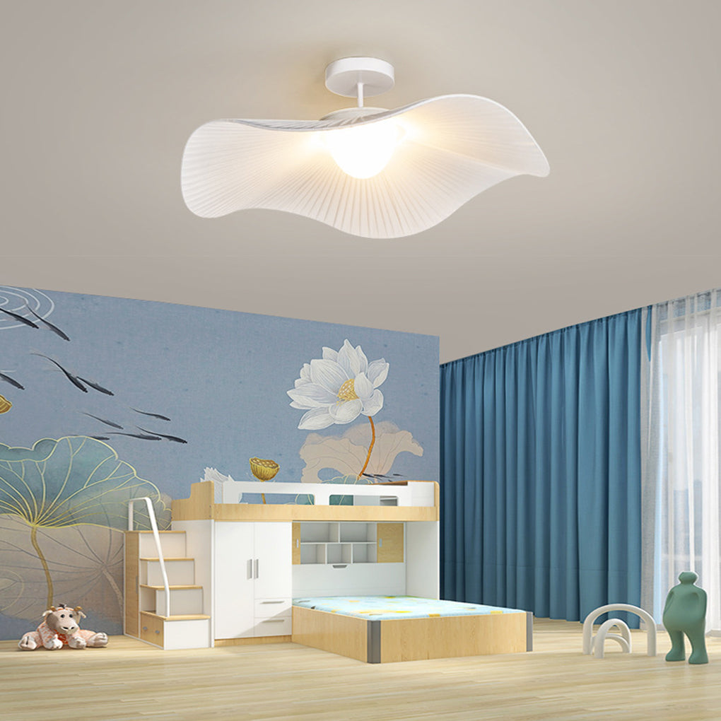 Pleated Fabric Flower Hat Dimmable Modern Ceiling Light