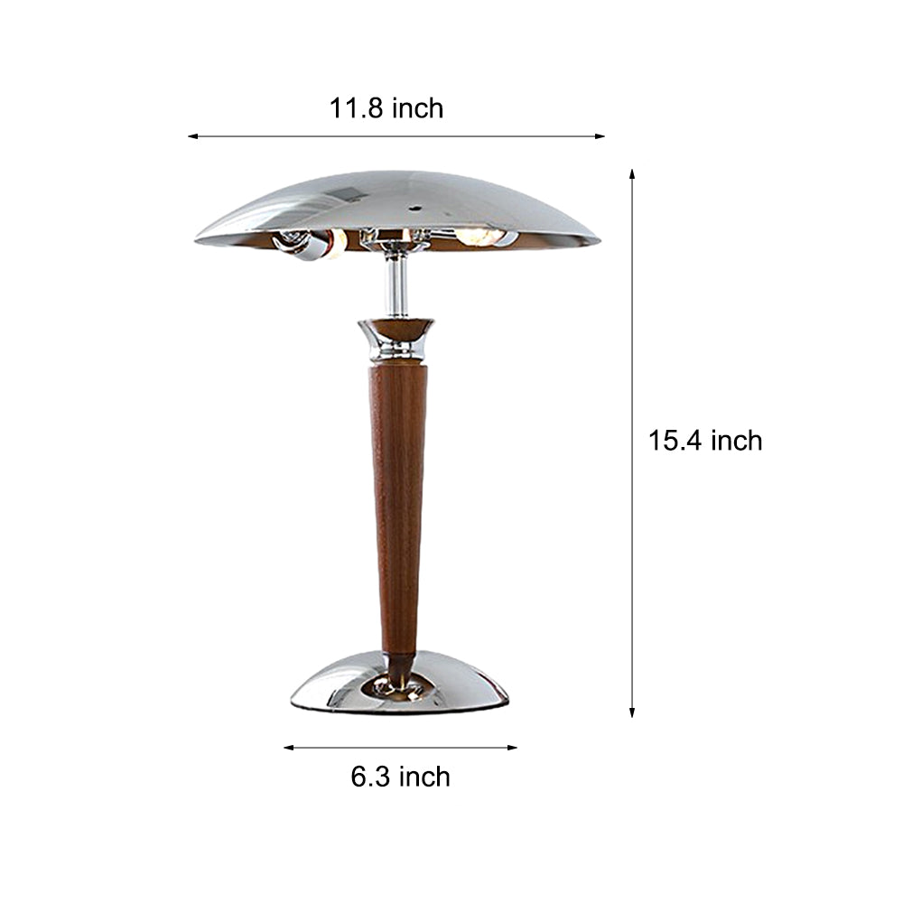 Chrome Mushroom Umbrella 3-Step LED Table Lamp