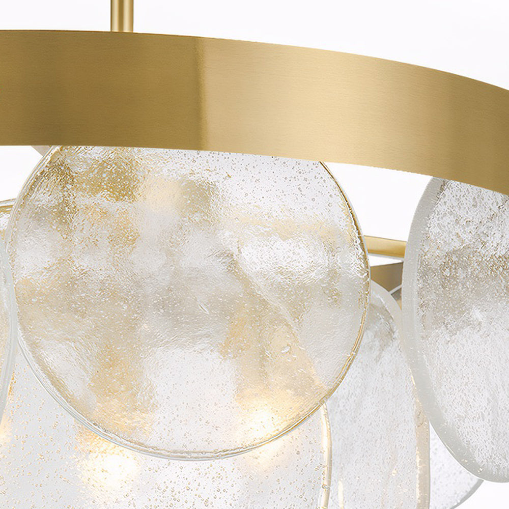 Round Semi Flush Mount Glass Chandelier