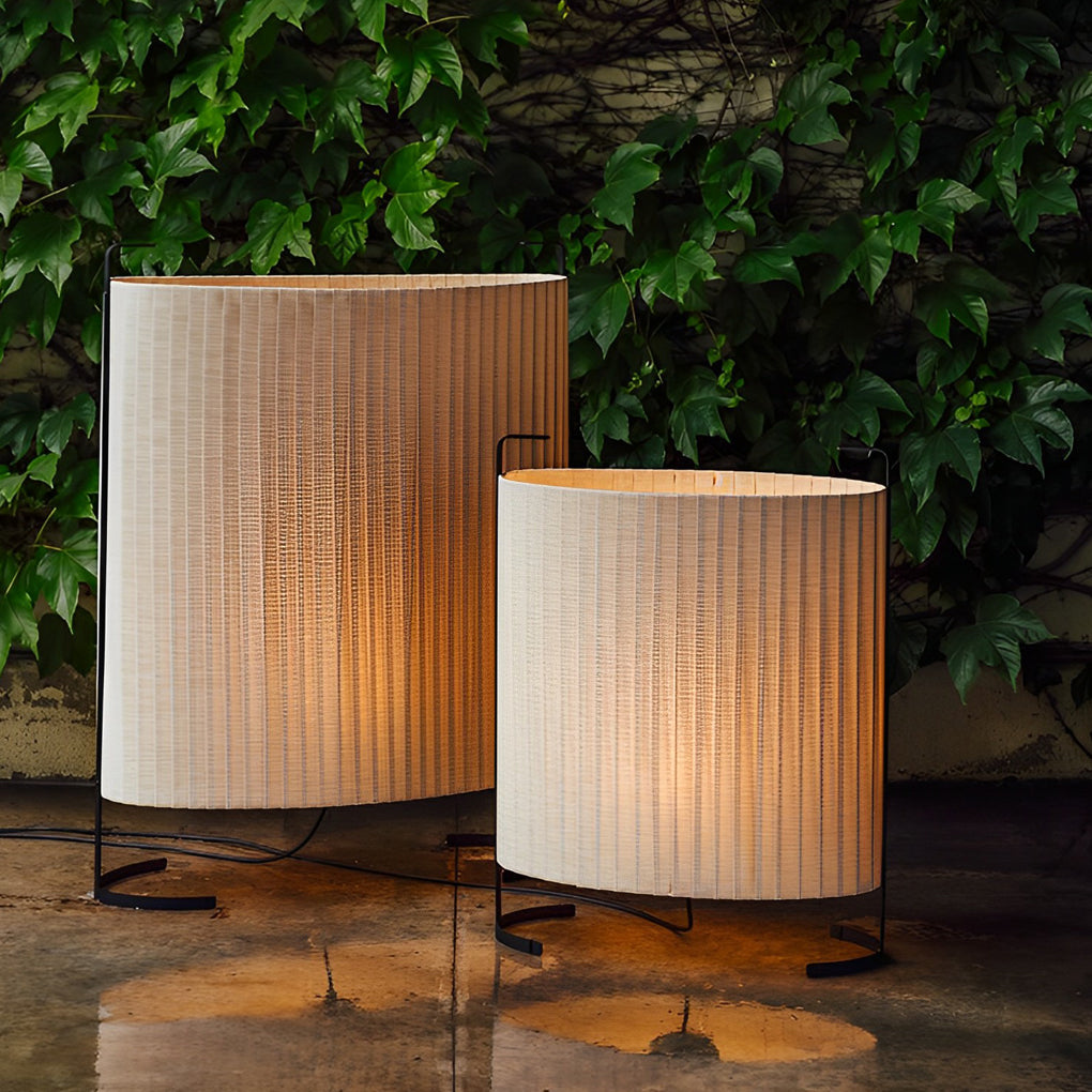 42 in. Modern Japanese Fabric Outdoor Floor Lamp
