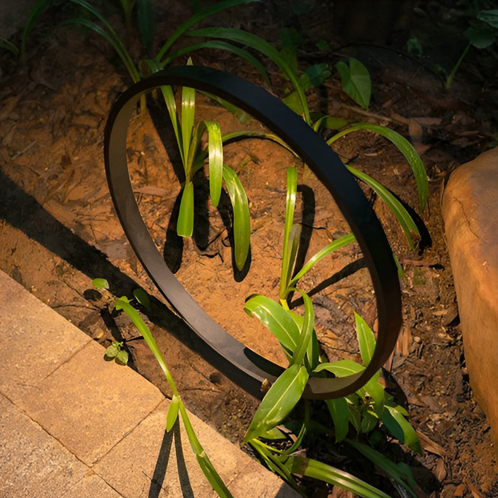 Minimalist Circle Design Waterproof LED Black Modern Pathway Lights-Lighom
