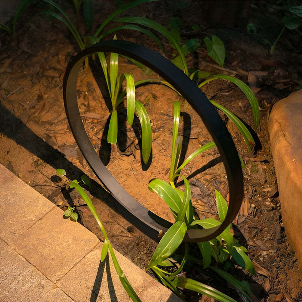 Minimalist Circle Design Waterproof LED Black Modern Pathway Lights-Lighom