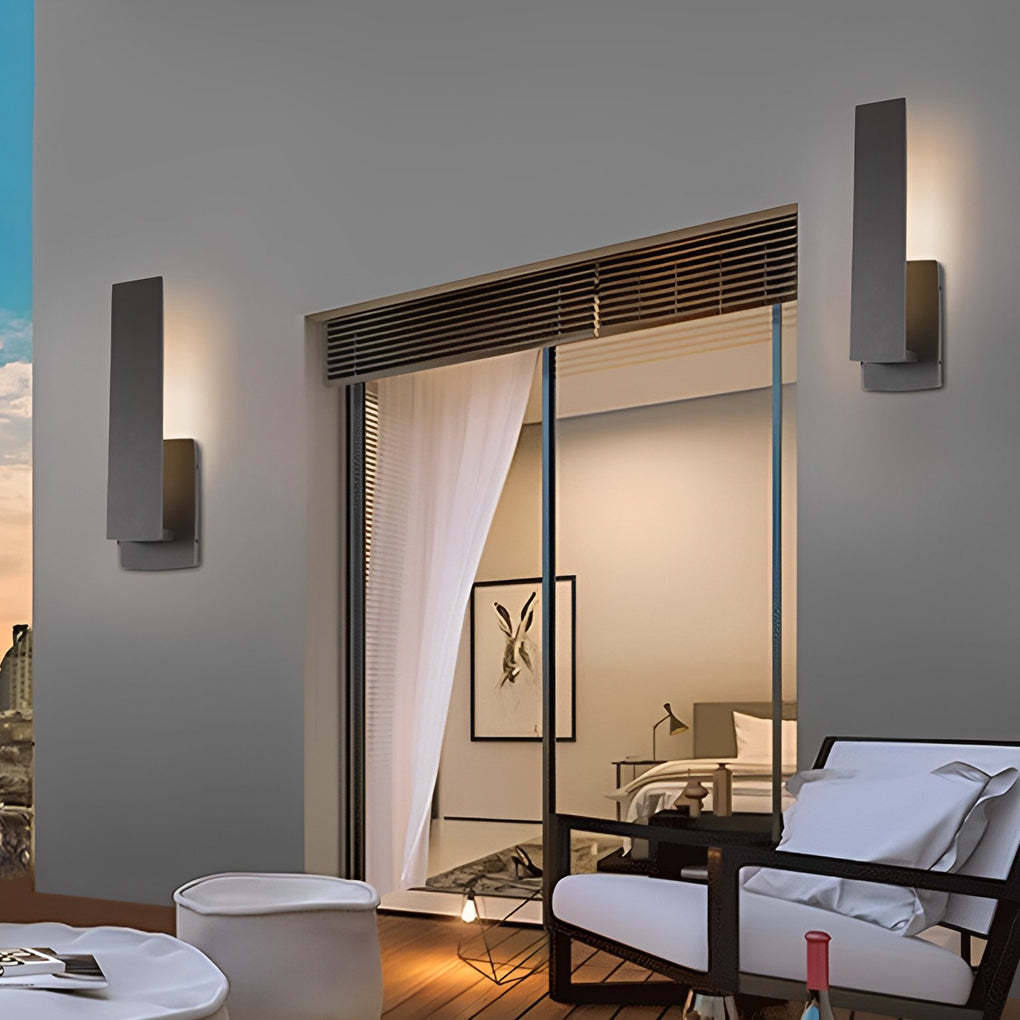 Waterproof Minimalist Aluminum LED Black Modern Outdoor Wall Light-Lighom