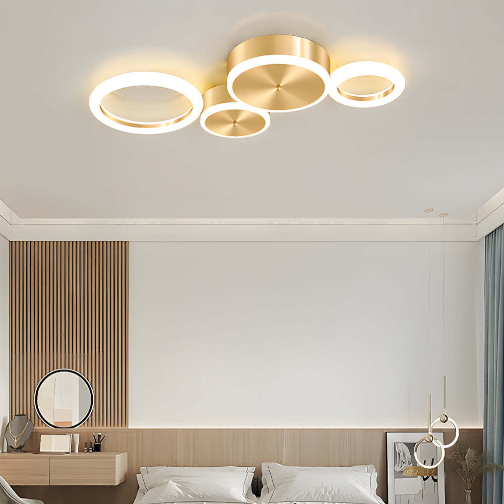 Modern Gold LED Flush Mount Ring Ceiling Light