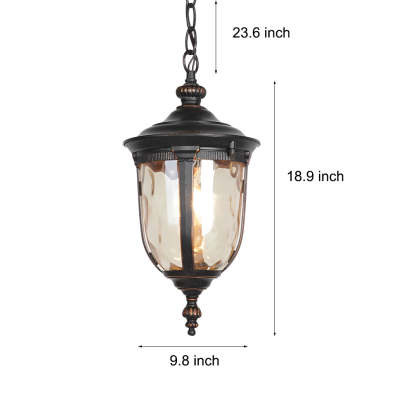 Waterproof Glass Unique Black European Style Outdoor Chandelier Lights-Lighom