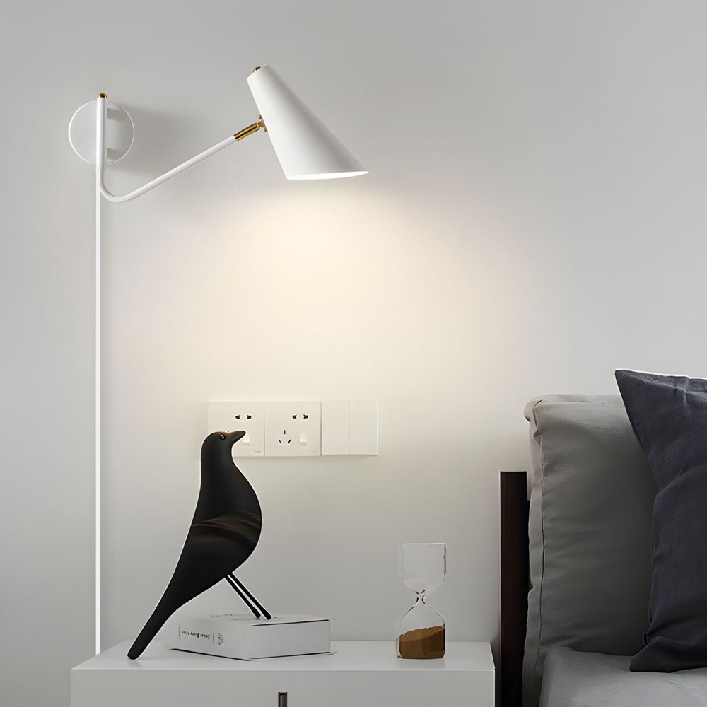 Modern Hoxton Hanging Wall Sconce with Conical Shade - 1-Light-Lighom