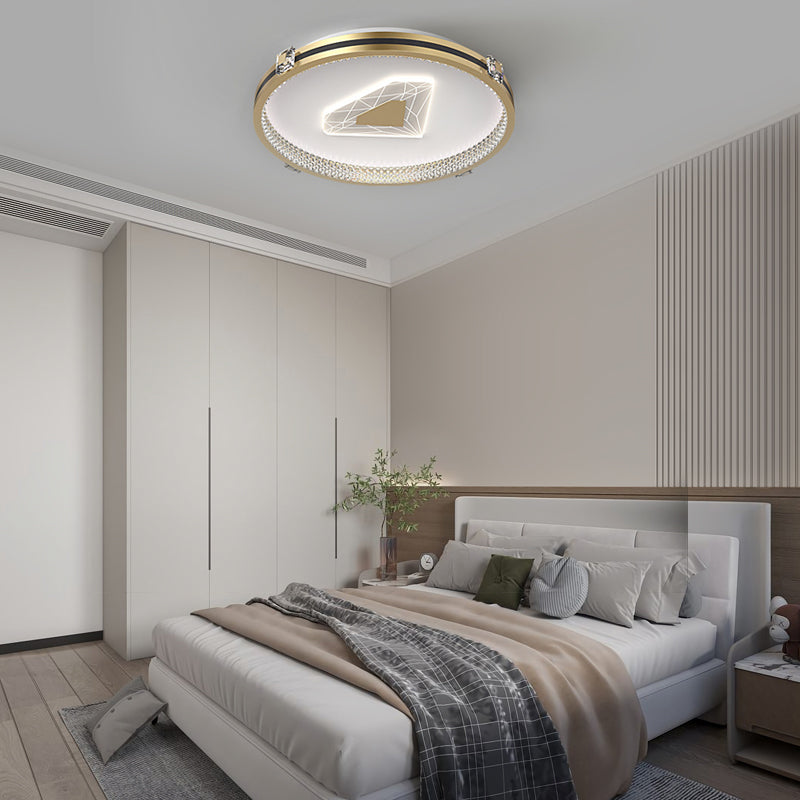 Circular Geometric Three Step Dimming LED Modern Ceiling Lights Fixture-Lighom