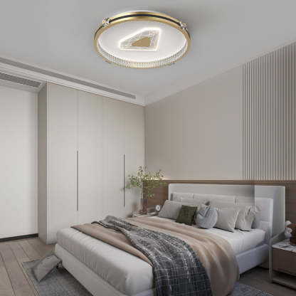 Circular Geometric Three Step Dimming LED Modern Ceiling Lights Fixture-Lighom