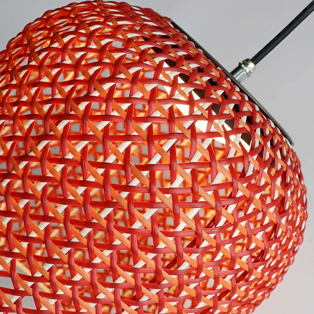 Waterproof Classic Rattan Lanterns LED Red Modern Outdoor Chandelier-Lighom