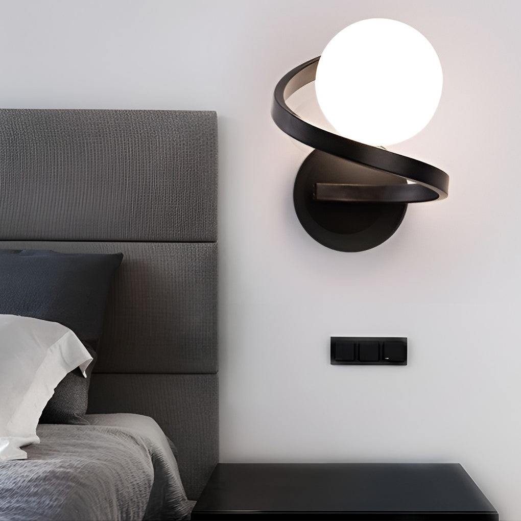 Electroplated Creative Curved Metal LED Modern Wall Sconce Lighting-Lighom