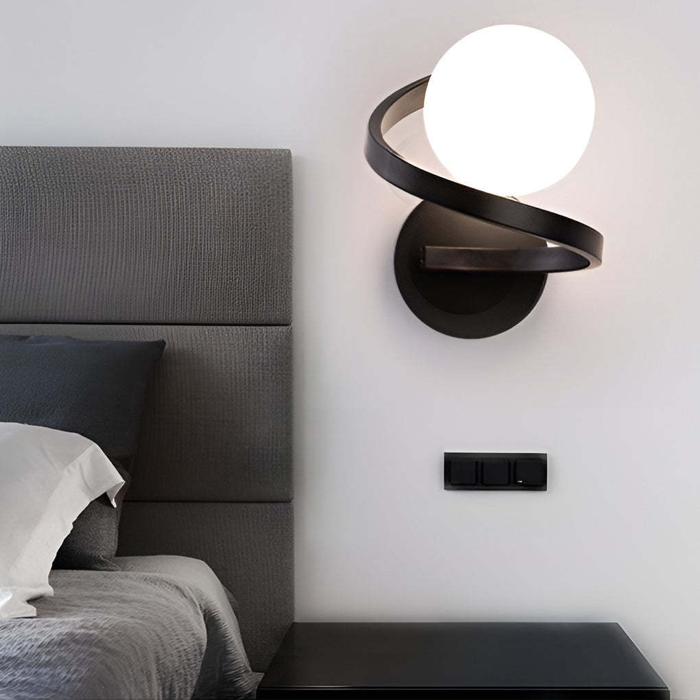 Electroplated Creative Curved Metal LED Modern Wall Sconce Lighting-Lighom
