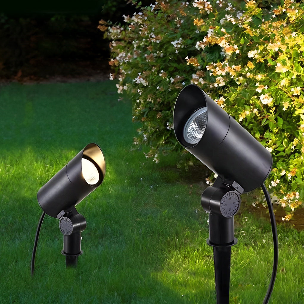 Black LED Modern Outdoor Spot Lawn Lamp