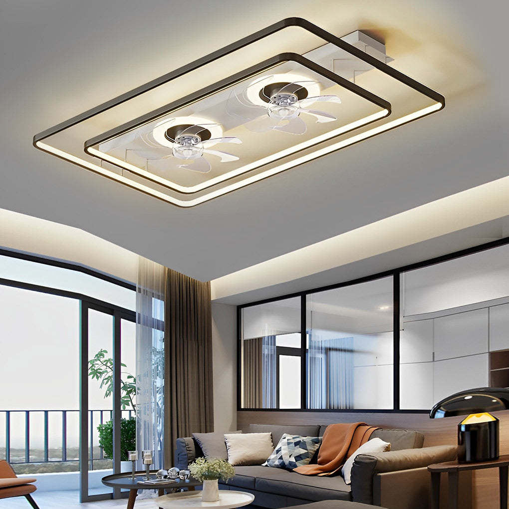 Rectangular LED Two-Fan Nordic Bladeless Fan