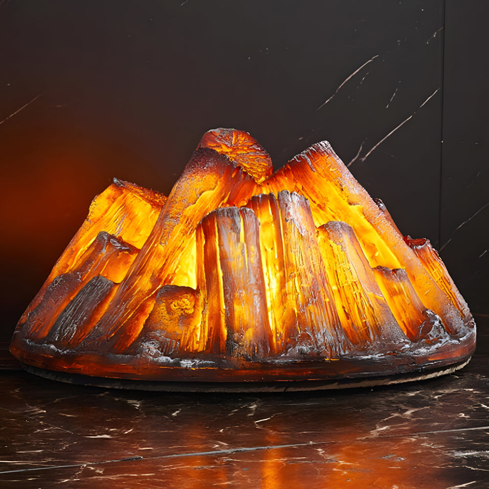 Decorative Resin Firewood Charcoal Pile Simulated Fireplace Flame Lamp-Lighom