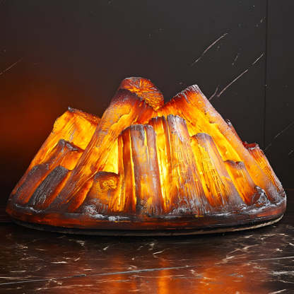Decorative Resin Firewood Charcoal Pile Simulated Fireplace Flame Lamp-Lighom
