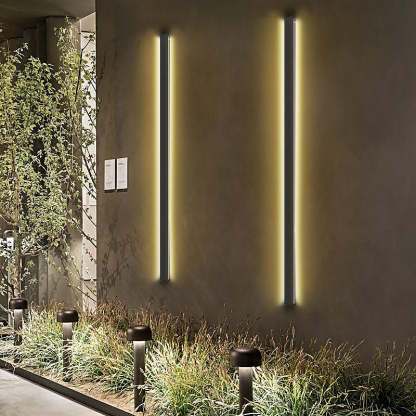 Black Long Strip LED Waterproof Modern Outdoor Wall Lights Porch Lights-Lighom