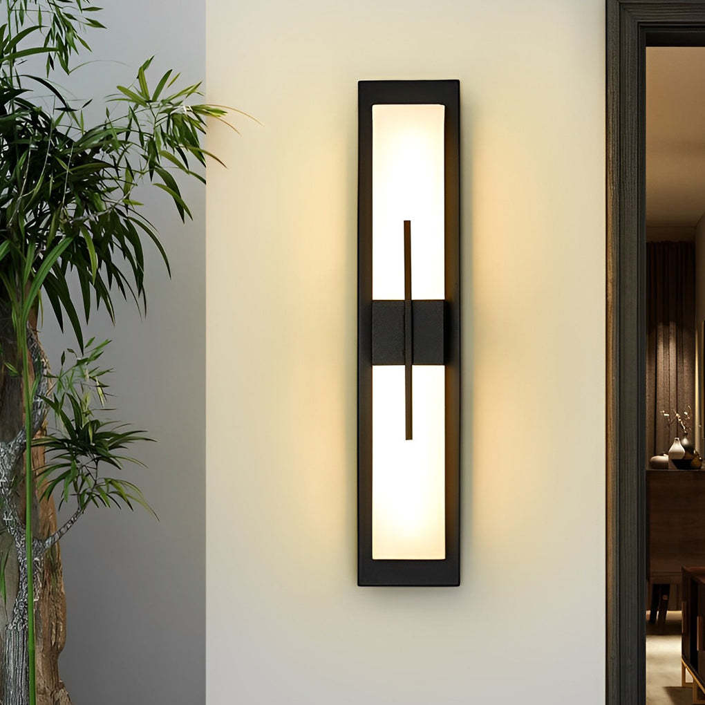 Creative Rectangular LED Waterproof Black Modern Outdoor Wall Lamp-Lighom