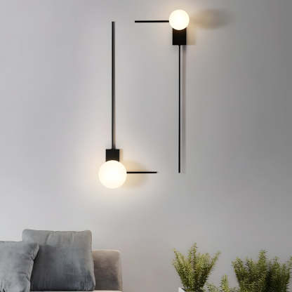 Simple Glass Ball Personalized Nordic Bedroom Wall Light Fixture-Lighom