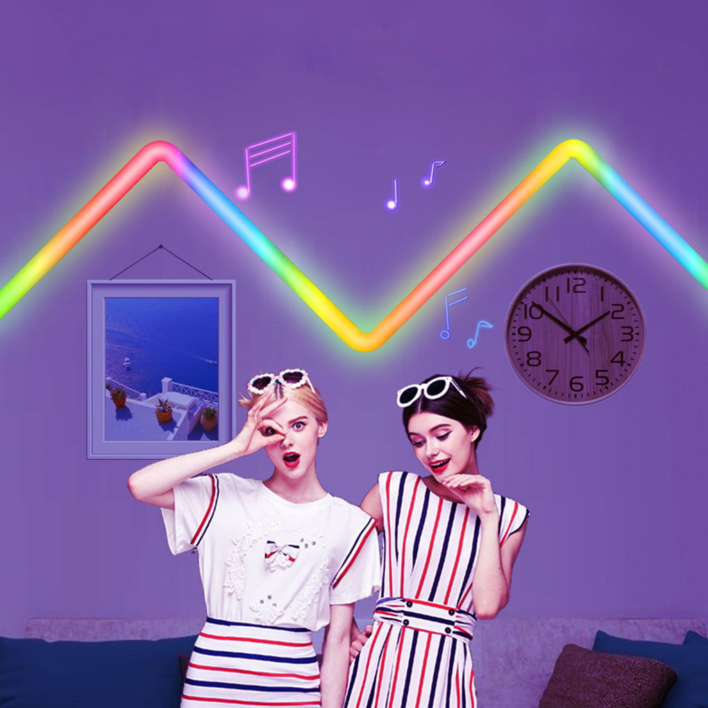 RGBIC Smart Wireless App Remote Control Splicing Decor Wall Sconce Lighting-Lighom