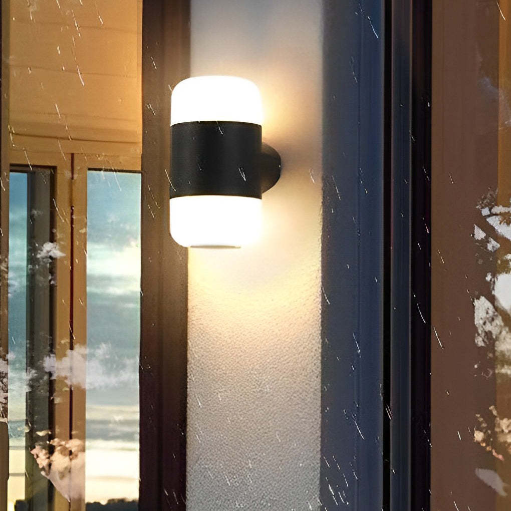 Round Up and Down Light LED Waterproof Black Modern Outdoor Wall Lamp-Lighom