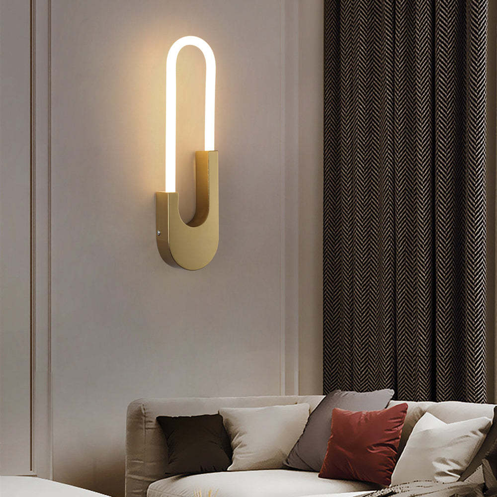 Modern Oval LED Wall Sconce Gold Black