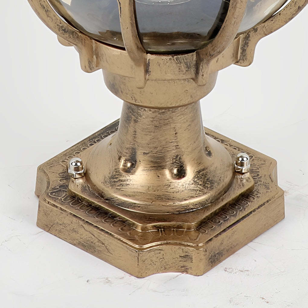Vintage Outdoor Pier Mount Post Light with Glass Globe-Lighom