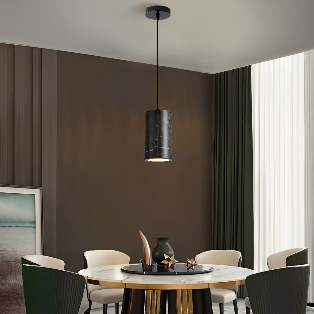 Minimalist Cylindrical Marble Dimmable Nordic Pendant