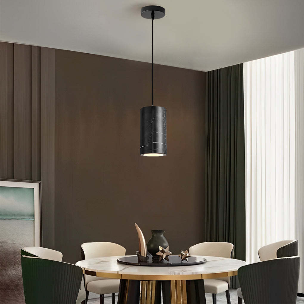 Minimalist Cylindrical Marble Dimmable Nordic Pendant