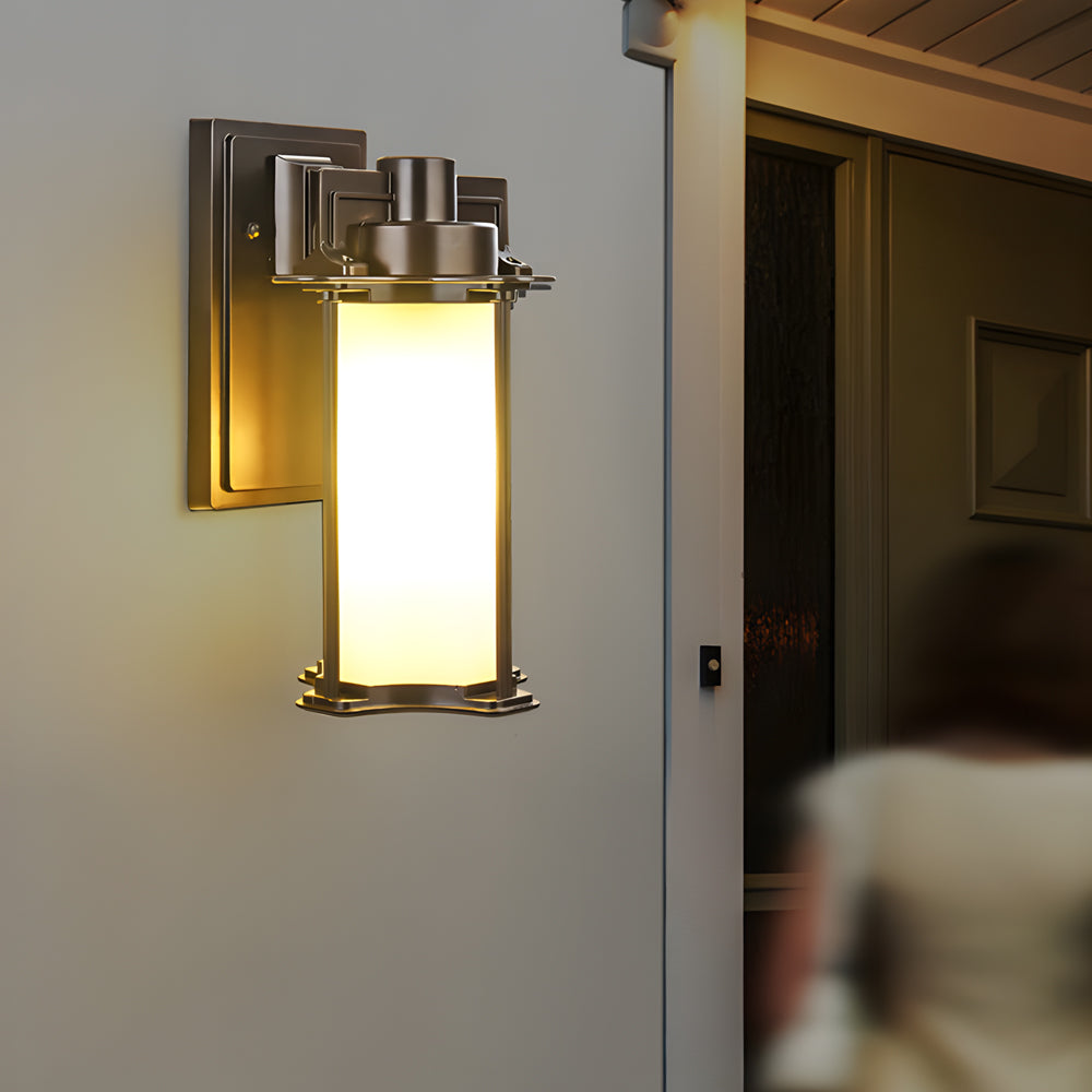 1-Light Glass Outdoor Wall Lantern Sconce-Lighom