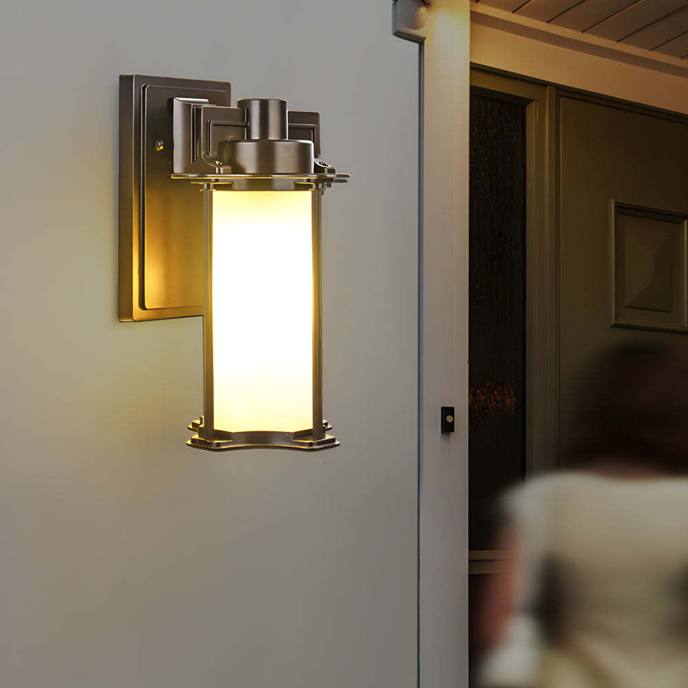 1-Light Glass Outdoor Wall Lantern Sconce-Lighom