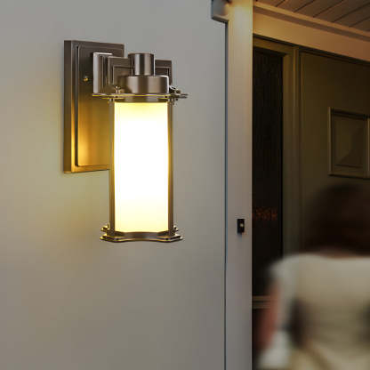 1-Light Glass Outdoor Wall Lantern Sconce-Lighom