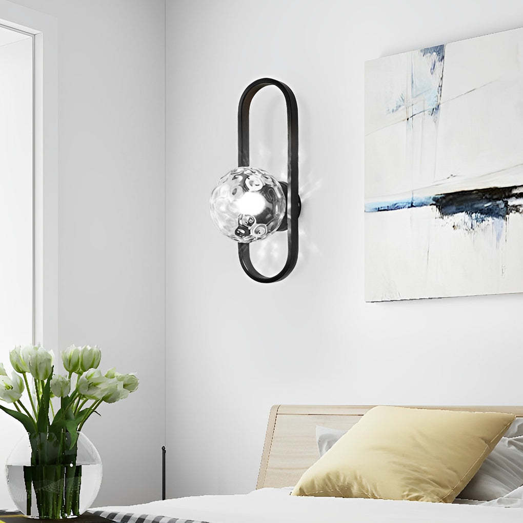 Creative Glass Shade Elliptical Iron Modern Wall Lights Fixture Wall Lamp-Lighom