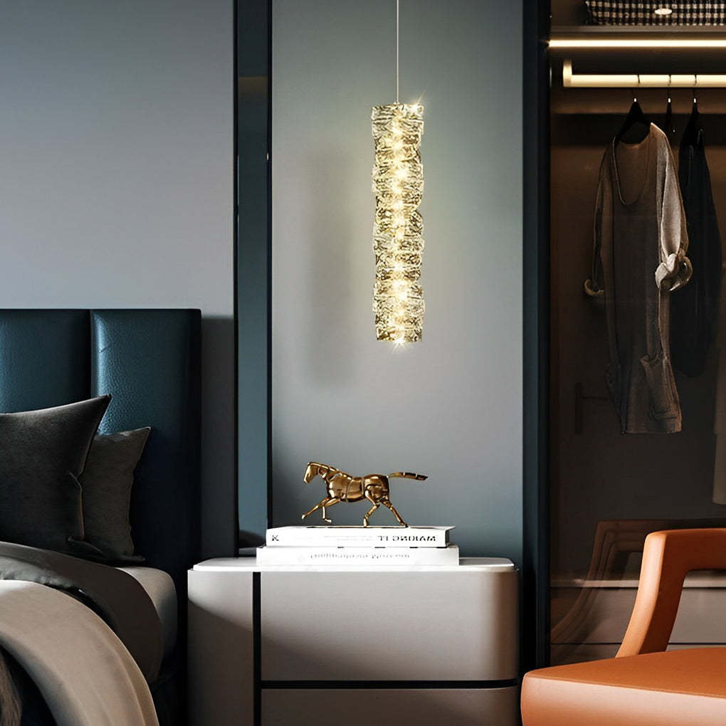 Metal Crystal Dimmable LED Postmodern Bedroom Chandelier